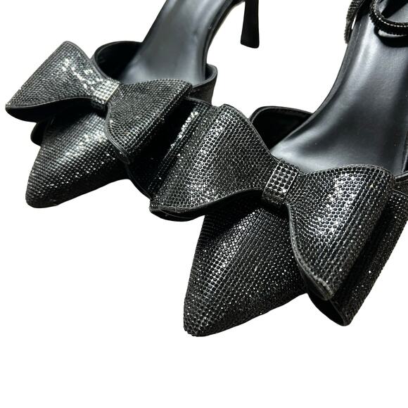 A NEW DAY Julia Rhinestone Bow Heels Black - Picture 3 of 5
